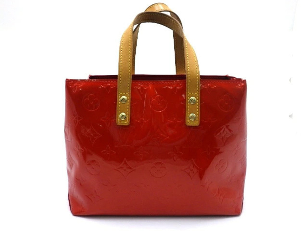 LOUIS VUITTON Lead Handbag Monogram Vernis Rouge Red